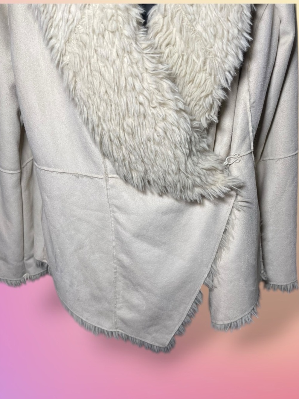 Altar'd State Cream Sherpa Wrap Jacket - Medium - Picture 5 of 15